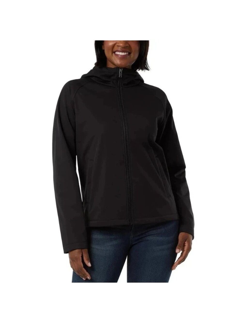 NWT 32 Degrees Heat Women's S Black Softshell Windbreaker Jacket Hoodie Q0177